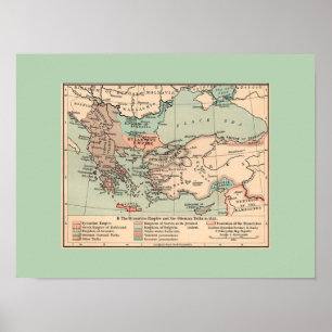 Ancient Byzantine Empire Karta Poster