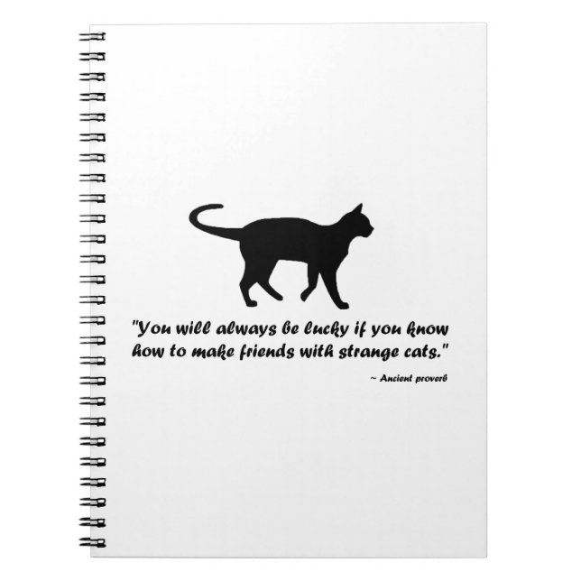 Ancient Cat Proverb Anteckningsbok Med Spiral (Framsidan)
