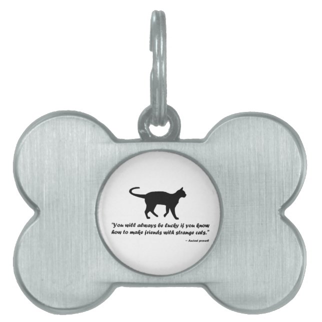 Ancient Cat Proverb ID-bricka Husdjur (Framsidan)