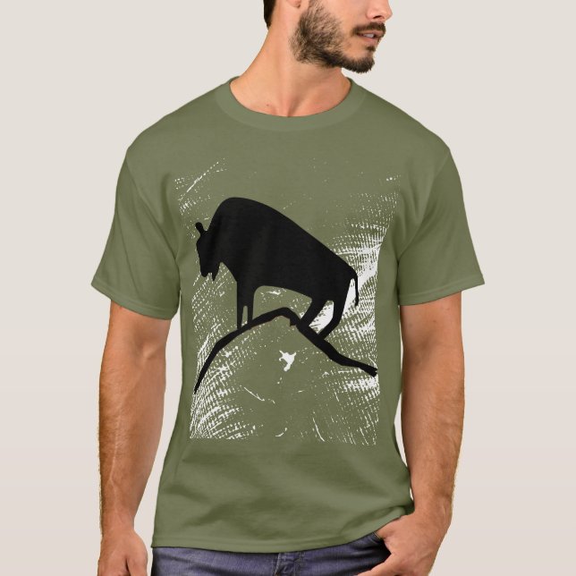 Ancient Cave Animal Buffalo T Shirt (Framsida)