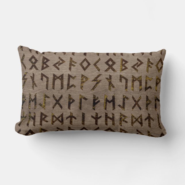 Ancient Celtic Runes Alphabet mönster Lumbarkudde (Framsida)