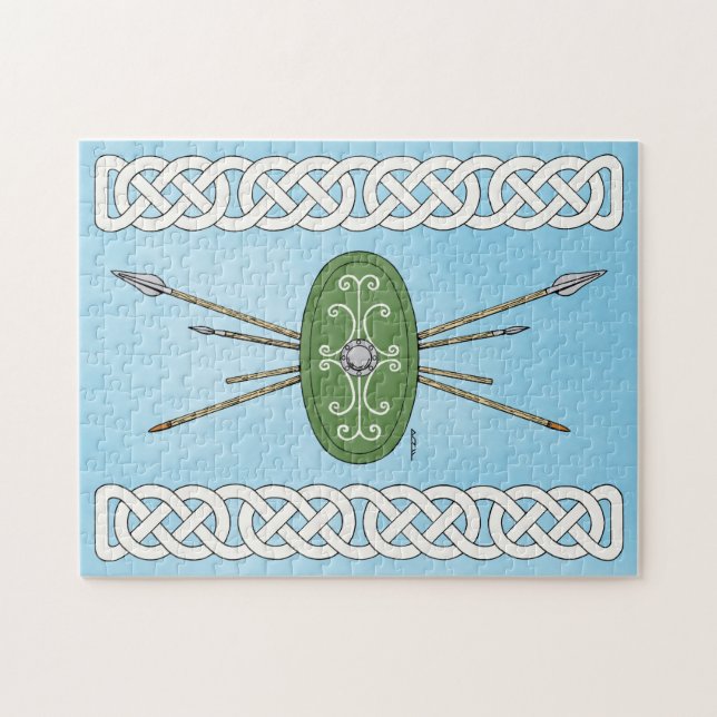 Ancient Celtic Shield and Spears Pussel (Horisontell)