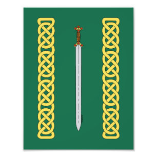 Ancient Celtic Sword och Knotwork Fototryck