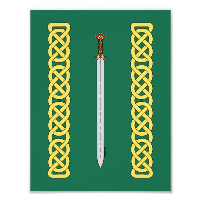 Ancient Celtic Sword och Knotwork Fototryck (Framsidan)