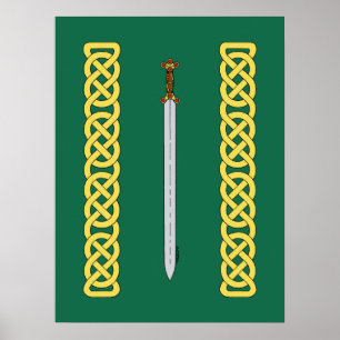 Ancient Celtic Sword och Knotwork Poster