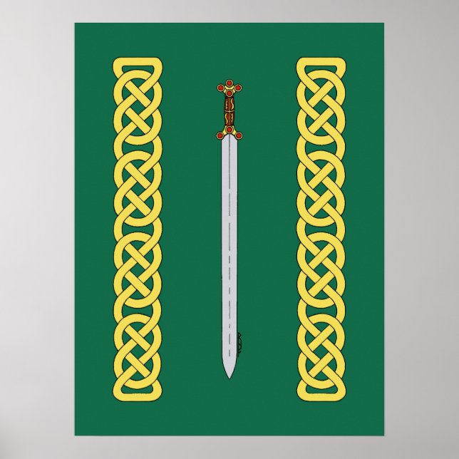 Ancient Celtic Sword och Knotwork Poster (Framsidan)