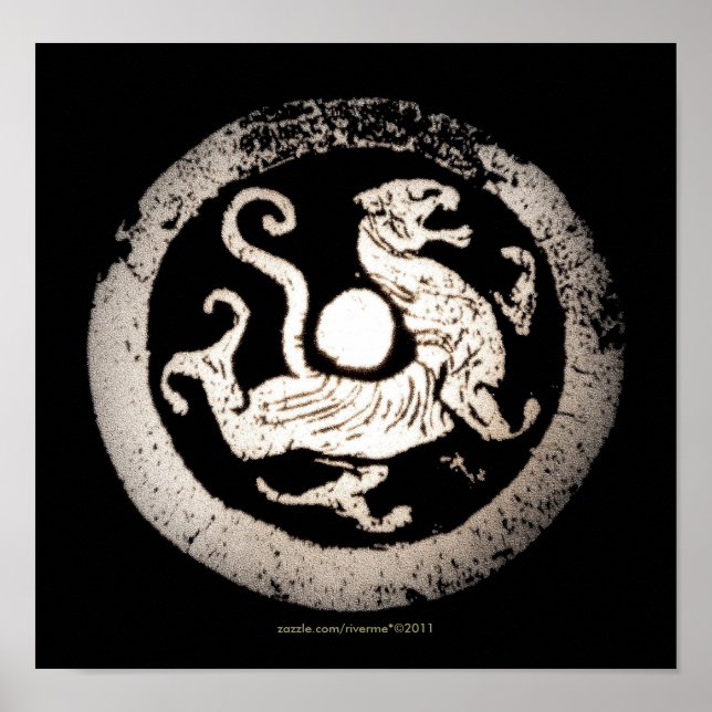 Ancient Chinese Dragon Rubbing Poster (Framsidan)