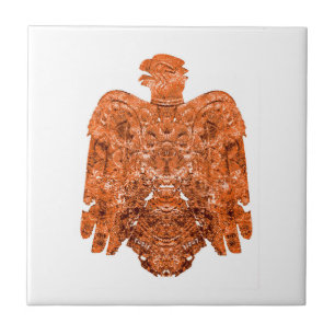 Ancient Copper Peoria Falcon Art Kakelplatta