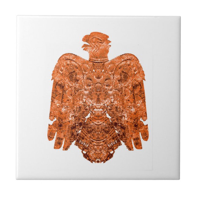 Ancient Copper Peoria Falcon Art Kakelplatta (Framsidan)