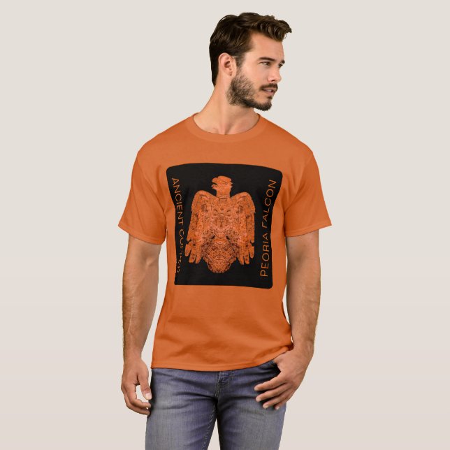 Ancient Copper Peoria Falcon återställd T Shirt (Hel framsida)