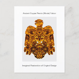 Ancient Copper Peoria Falcon hittade 1859-kort Vykort