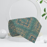 Ancient Distress Damask Boho Teal och Beige Slips<br><div class="desc">Unik slips-design med ett tittar fuktmönster i teal- och beige-nyanser.</div>