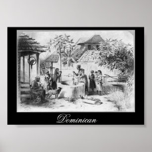 Ancient Dominikanska republiken målningscirca 1871 Poster