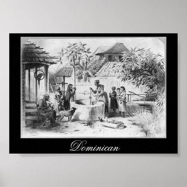Ancient Dominikanska republiken målningscirca 1871 Poster (Framsidan)