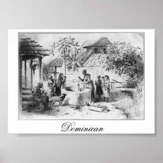 Ancient Dominikanska republiken målningscirca 1871 Poster