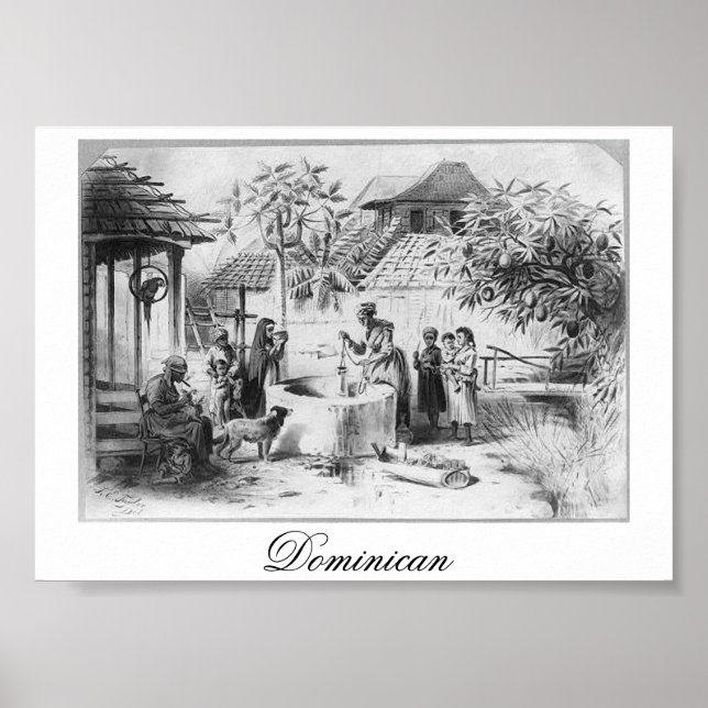 Ancient Dominikanska republiken målningscirca 1871 Poster (Framsidan)