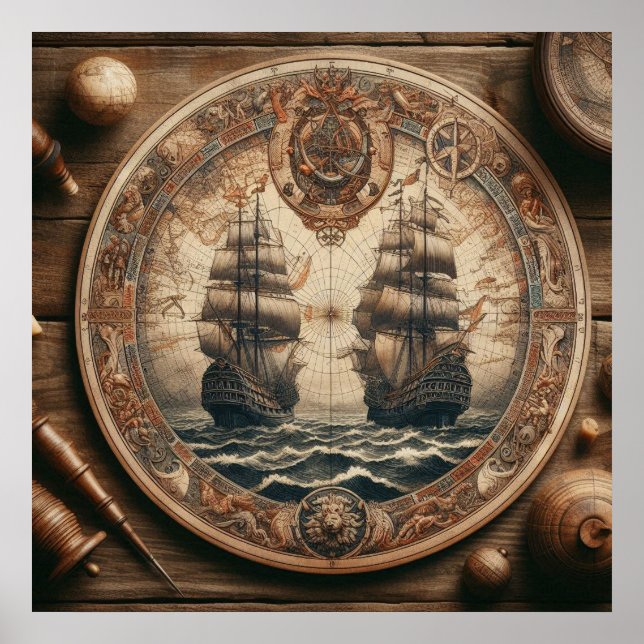 Ancient Dutch (Nederländerna) Saling Fraktass Poster (Framsidan)