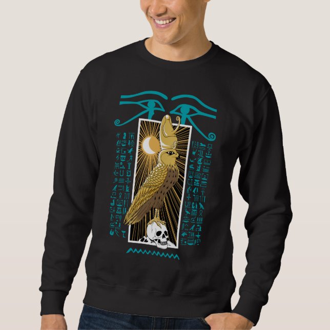 Ancient Egypten Falcon God Horus Lång Ärmad Tröja (Framsida)
