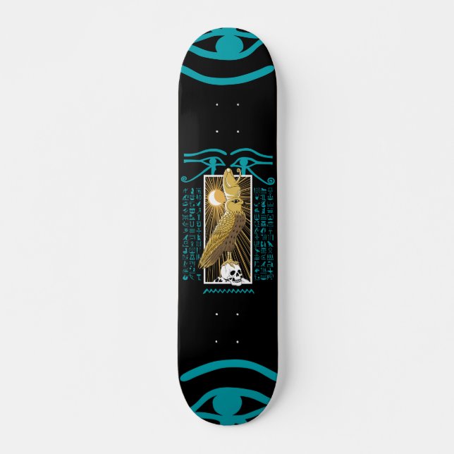 Ancient Egypten Falcon God Horus Mini Skateboard Bräda 18,5 Cm (Framsida)