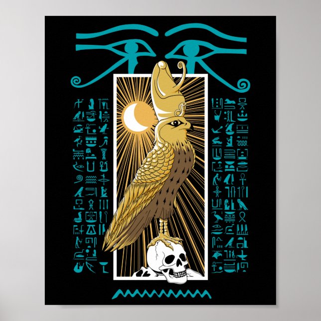 Ancient Egypten Falcon God Horus Poster (Framsidan)
