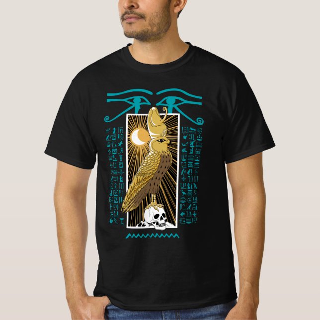 Ancient Egypten Falcon God Horus T Shirt (Framsida)