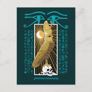 Ancient Egypten Falcon God Horus Vykort