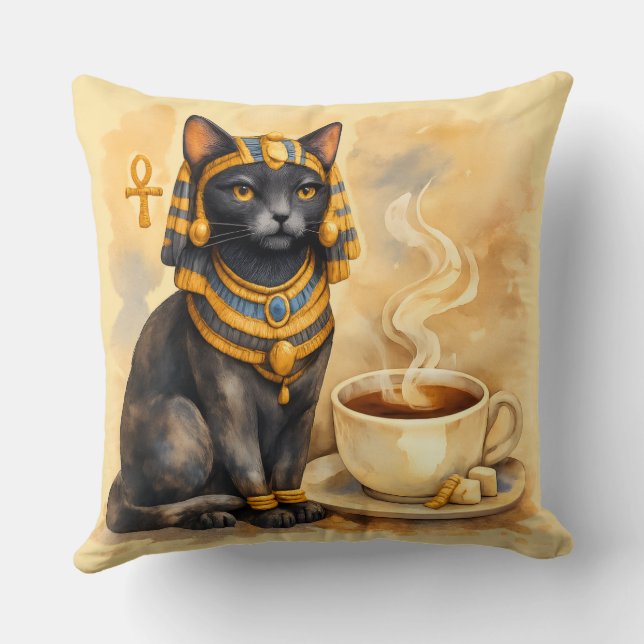 Ancient Egyptian Cat Bastet Inspired Decor Kudde (Baksida)