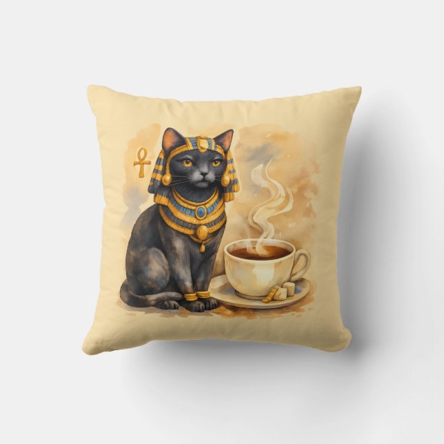 Ancient Egyptian Cat Bastet Inspired Decor Kudde (Baksida)