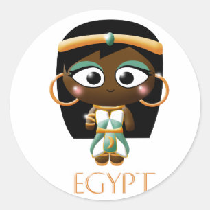 Ancient Egyptian Girl Runt Klistermärke