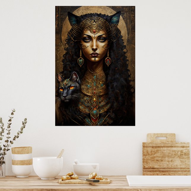 Ancient Egyptian Goddess Bastet Poster (Kök)