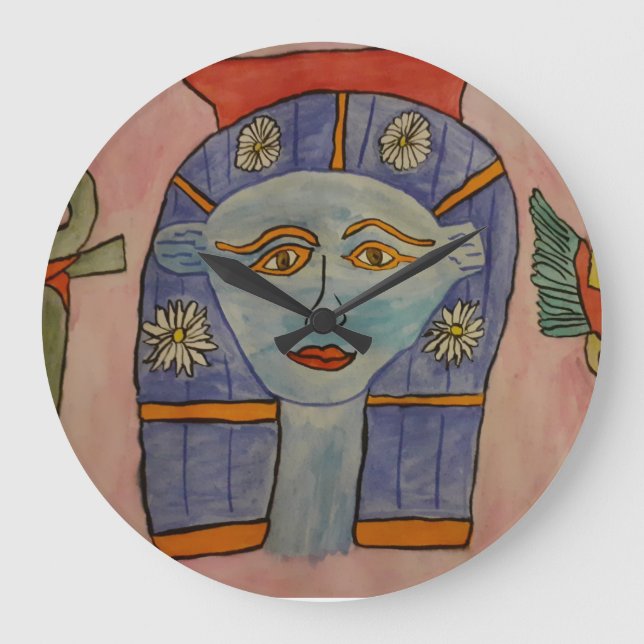 Ancient Egyptian Goddess Clock Stor Klocka (Framsida)