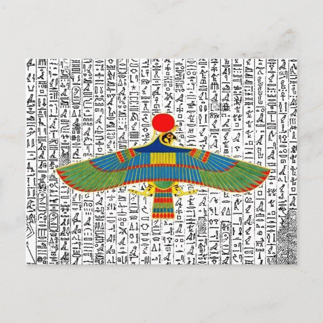 Ancient Egyptian Gud Horus Hawk Vykort (Framsida)
