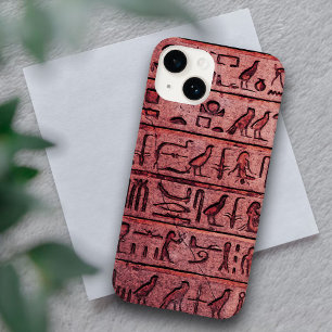 Ancient Egyptian Hieroglyph Red iPhone 14 Fodral