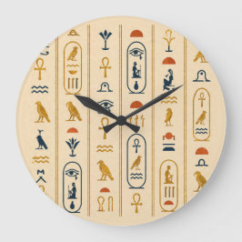 Ancient Egyptian Hieroglyphics Art Wall Clock Stor Klocka