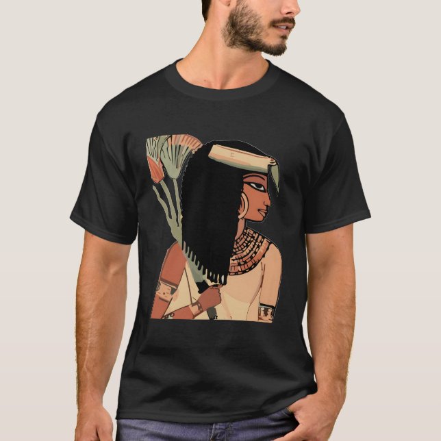 Ancient Egyptian Kemet Art Black Kemetic Queen T Shirt (Framsida)