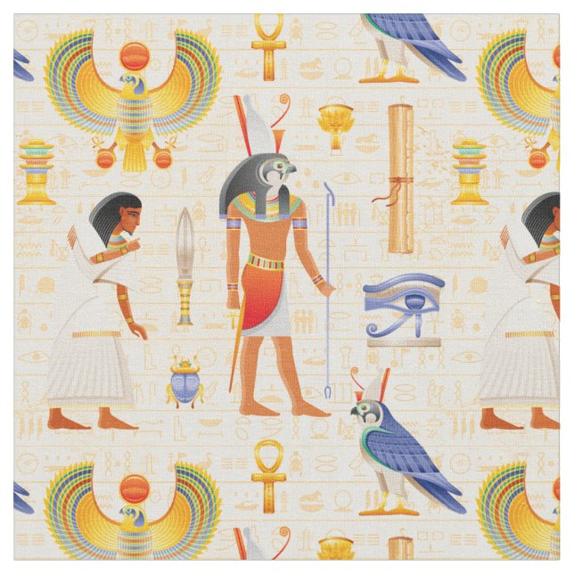 Ancient Egyptian Motif Fabric Tyg (Närbild)