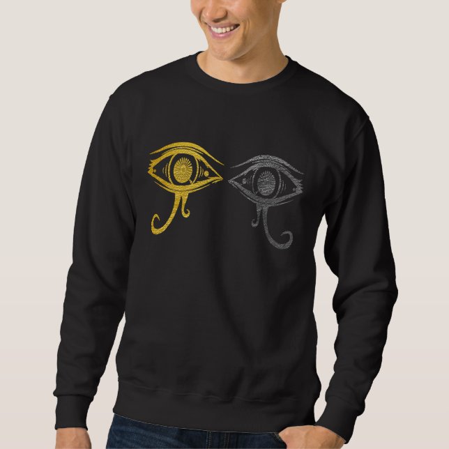 Ancient egyptian Öga of Horus Apparel Lång Ärmad Tröja (Framsida)