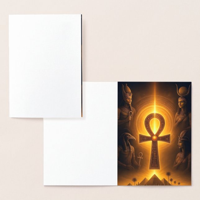 Ancient Egyptian Postcard | Pharaonic Art Design b Folierat Kort (Display)
