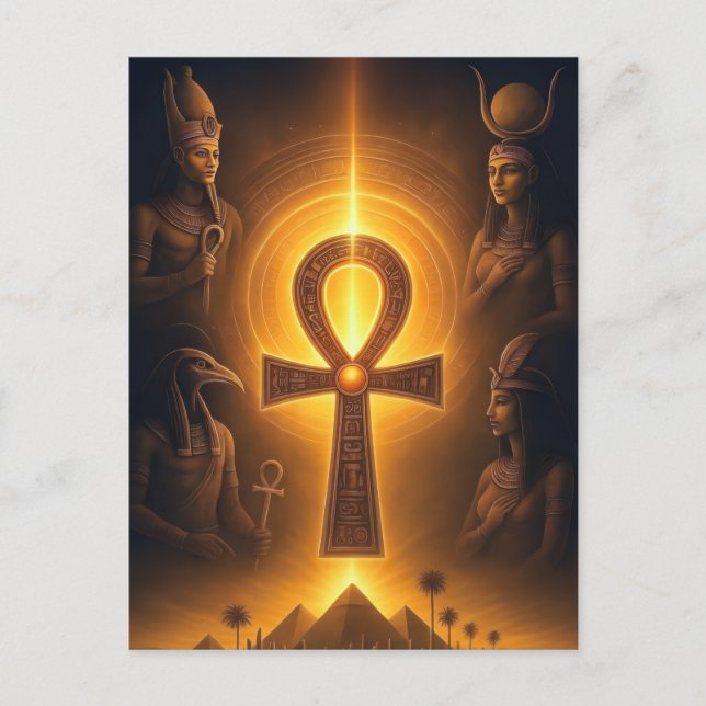 Ancient Egyptian Postcard | Pharaonic Art Design b Helg Vykort (Framsida)