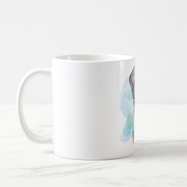 Ancient Egyptian Queen Nefertiti Bust Sketch Kaffemugg (Vänster)