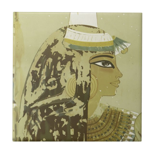 Ancient Egyptian Queen Vintage Luxor Travel Kakelplatta (Framsidan)