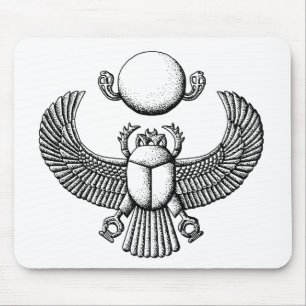 Ancient Egyptian Scarab Black and White Musmatta
