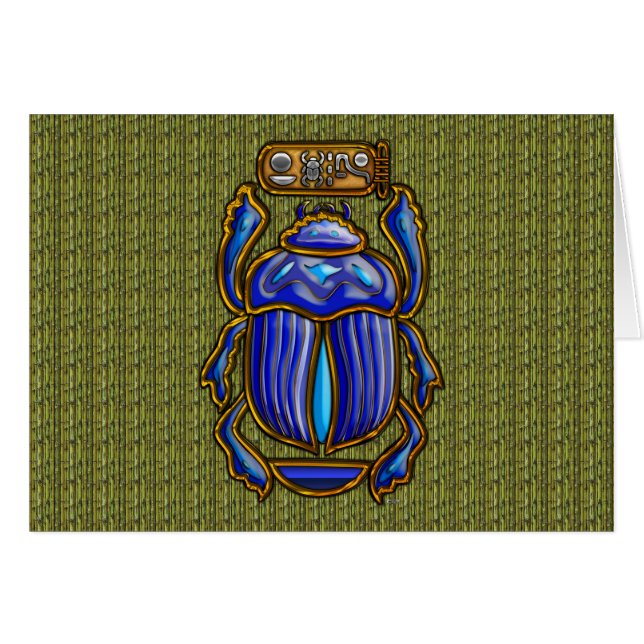 Ancient Egyptian Scarab Hälsningskort (Framsidan Horizontal)
