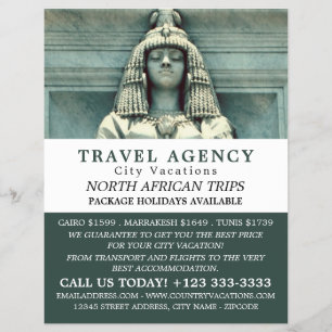 Ancient Egyptian Statue, Kairo, resebyrå Reklamblad