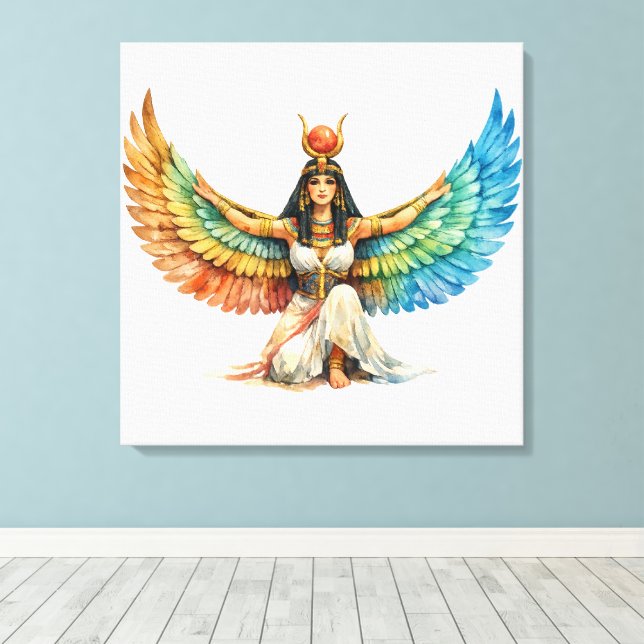 Ancient Egyptian Winged Goddess Canvas Art (Insitu (trägolv))