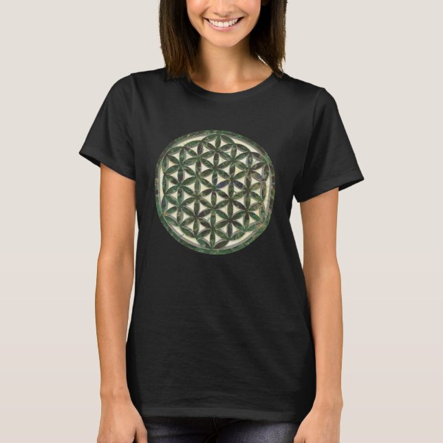 Ancient Flower of Life  Sacred Geometry T Shirt (Framsida)