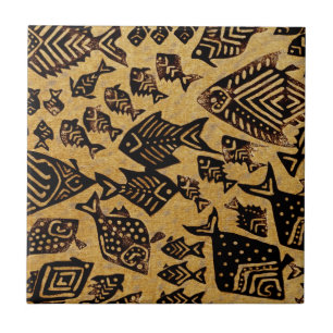 Ancient Fossil Fish Kakelplatta