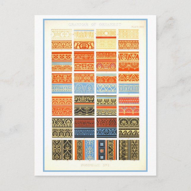 Ancient Fresco-design från Pompeii Vykort (Framsida)