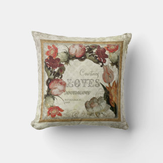 Ancient Garden Vintage Blommigt Tulip Ro Hellebore Kudde