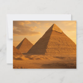 Ancient Giza Pyramids Golden Egyptian Postcard Vykort